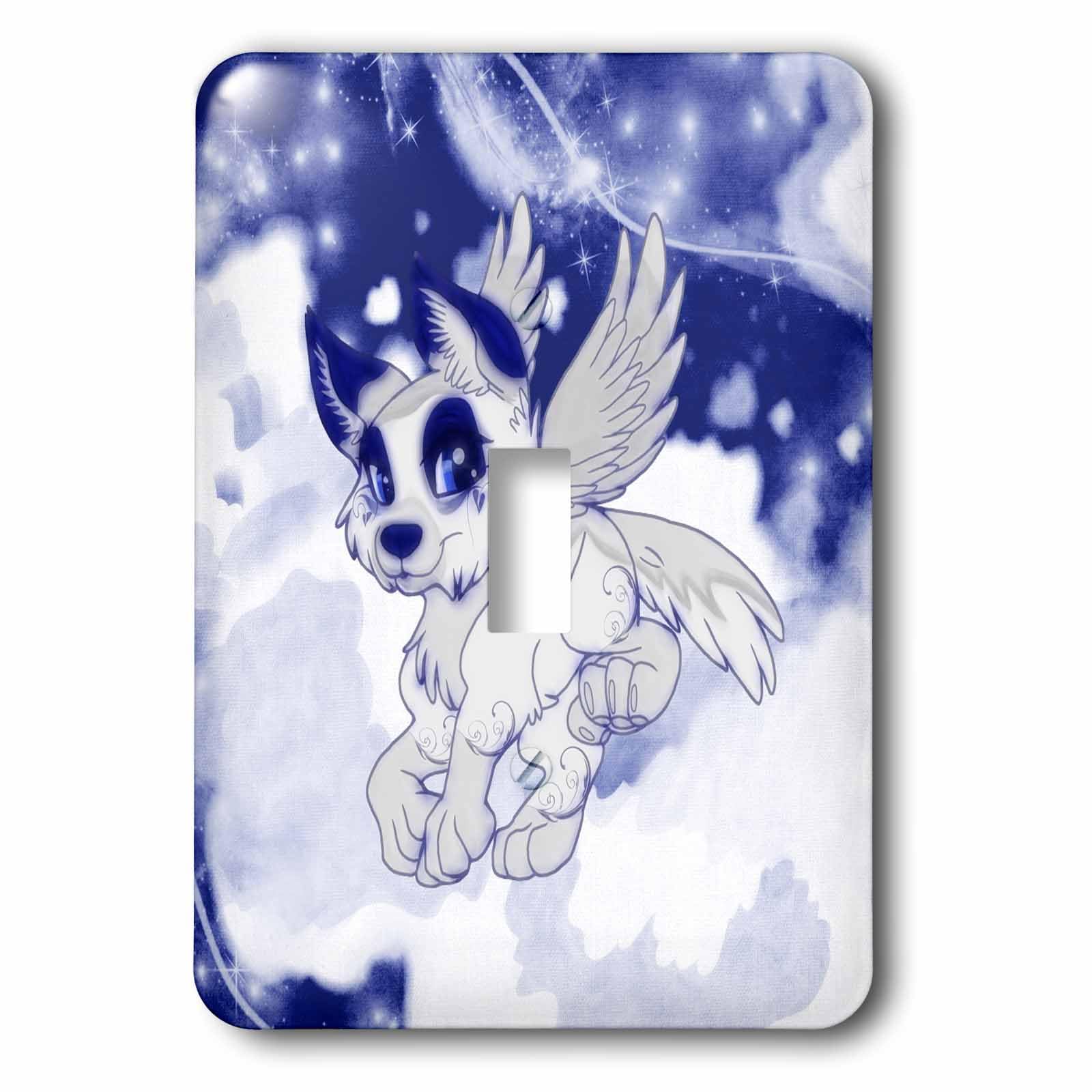 Loup mignon volant interrupteur pour chambre d'enfant poétique déco nuages et étoiles