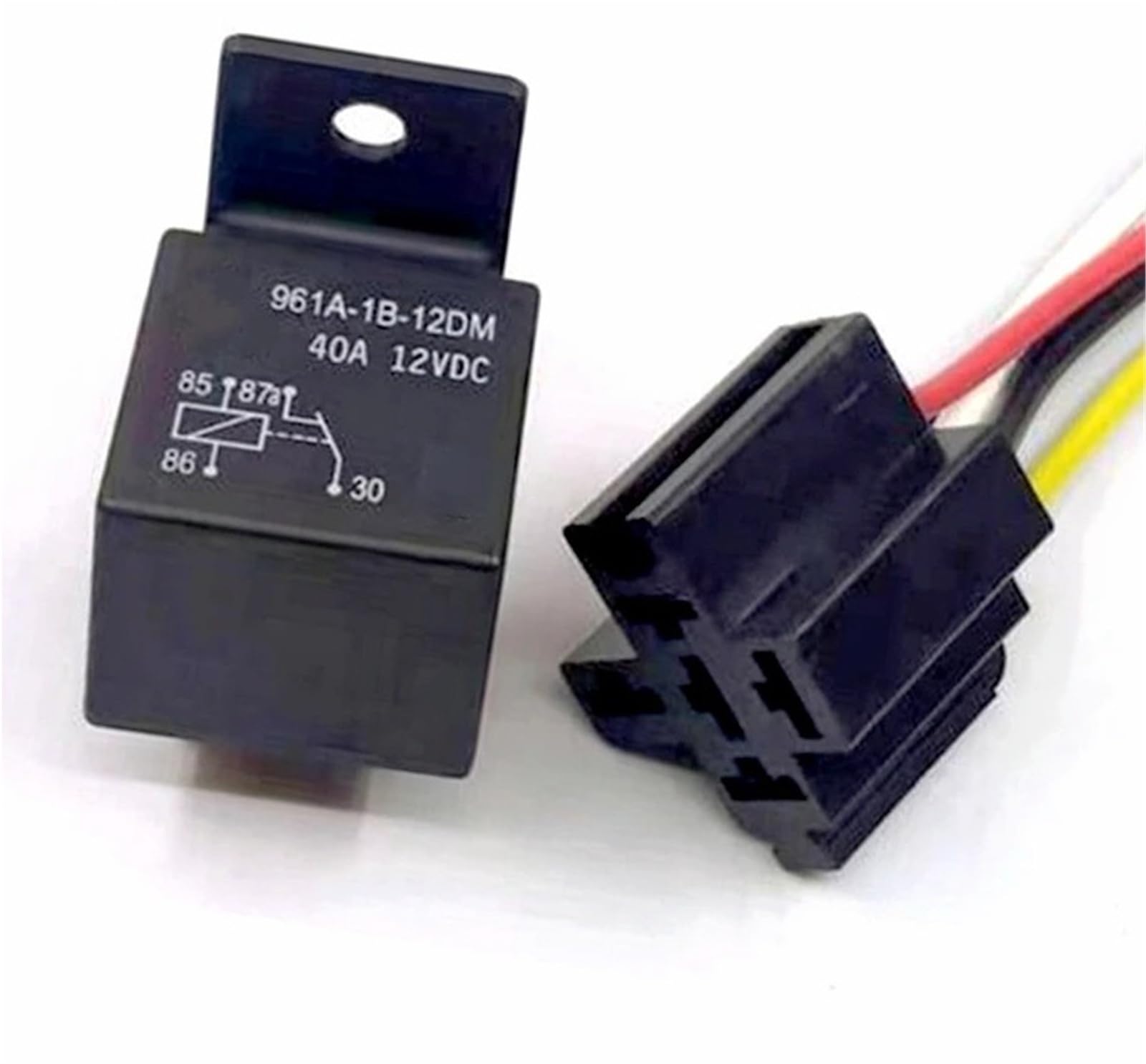 Relais 12V 40A Normalement Fermé avec Prise Femelle pour Circuit Électrique Auto