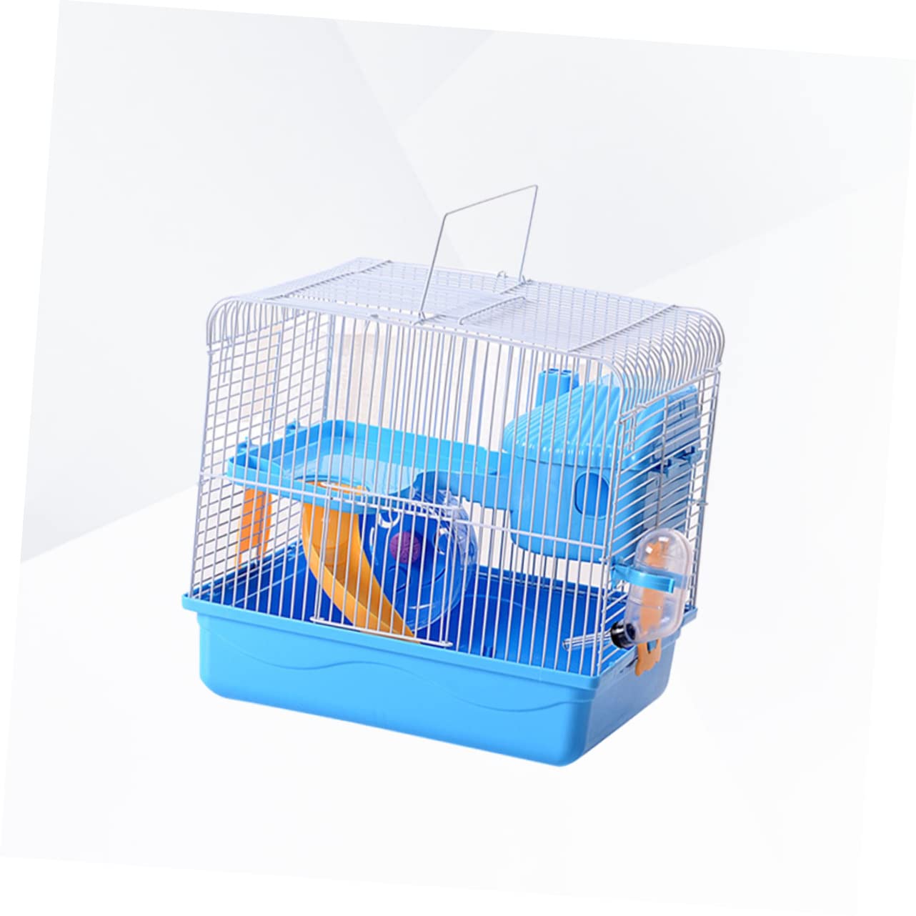 BESPORTBLE Jaula para Hámster De Doble Rueda y Juguete Casa Portátil para Mascotas Pequeñas Diseño Seguro y Fácil De Limpiar para Chinchillas y Hámsters Azul
