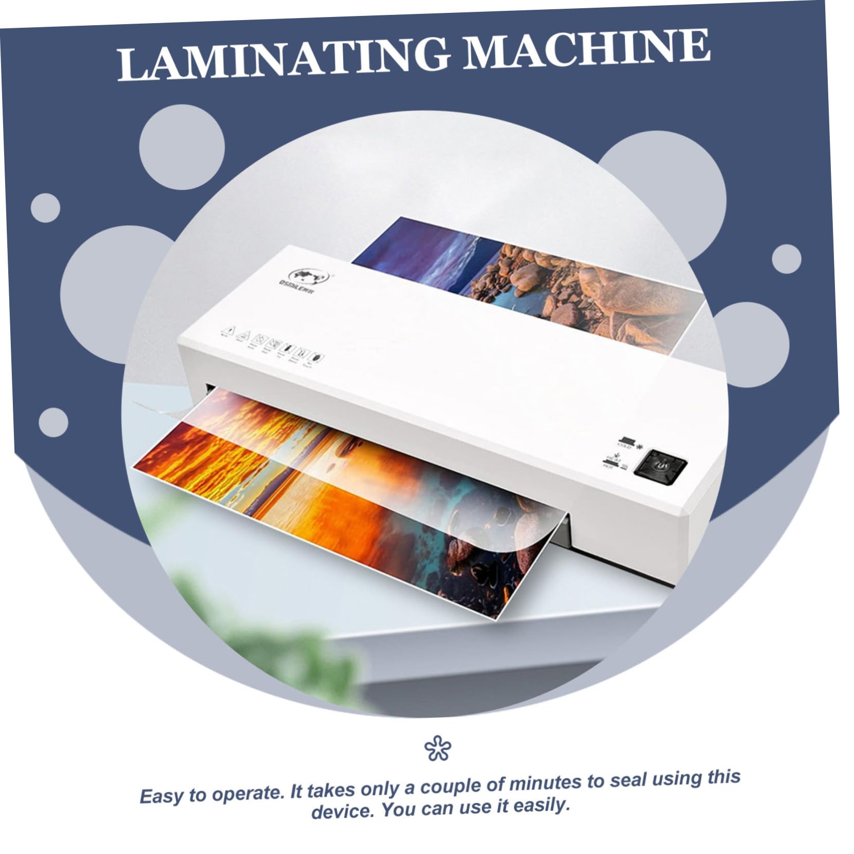 BCOATH Sl266 Photo Laminating Machine Portable Thermal Laminator for Home Office 2r3r4r Laminating Sheets Included