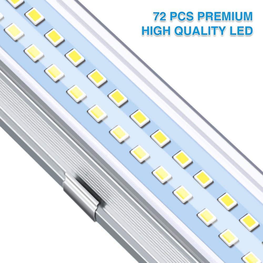 Barra de luces LED para interiores, 72 LED 12-85V Luz de punto de tira blanca con interruptor de ENCENDIDO / APAGADO, Lámpara de techo de automóvil por RV Camión Bote Caravana Yate (4 piezas)