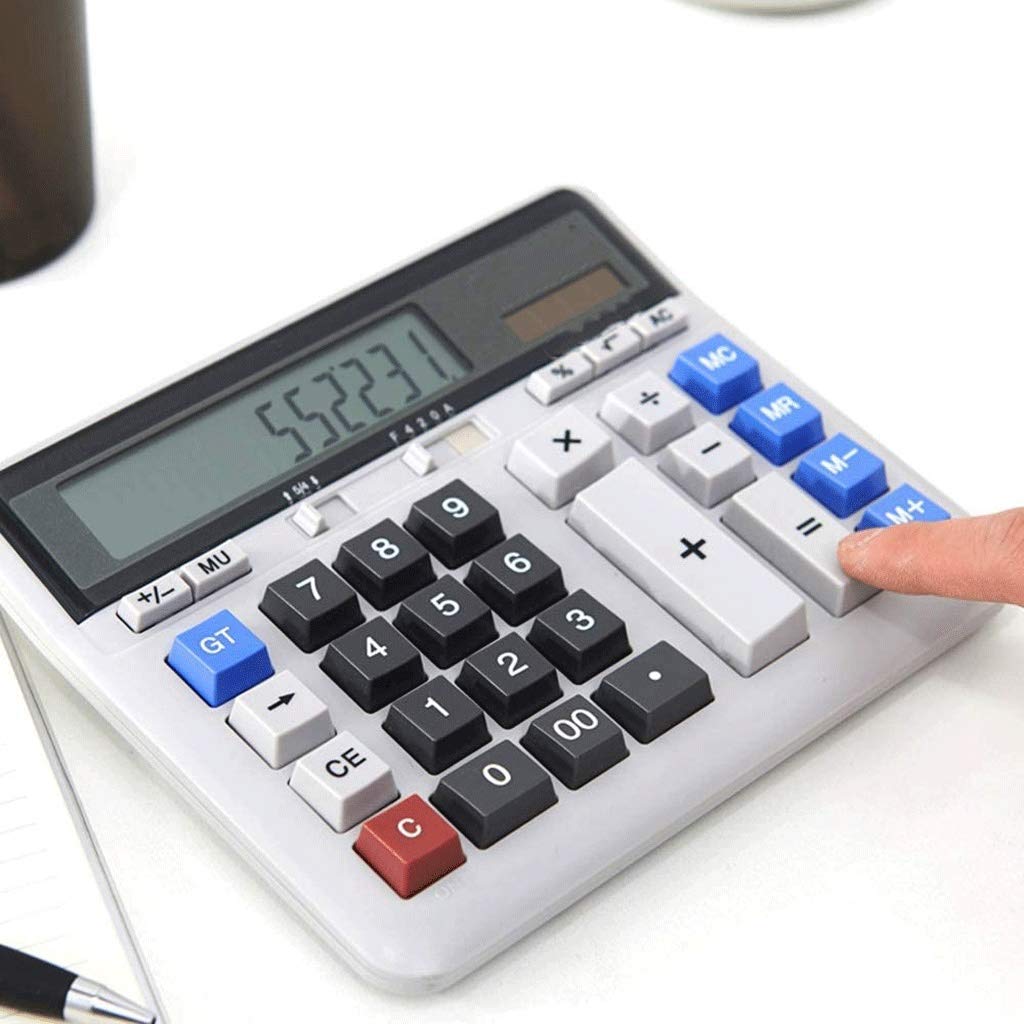 JFDBGU 12 Digit Batteria Doppia Powered elettronico tenuto in Mano Affari Mini Solar di Base for Il Desktop calcolatrici da Tavolo con Display LCD di Grandi Dimensioni