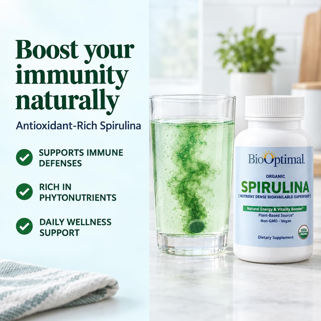 USDA Organic Spirulina Tablets, 500mg, Energy & Immune Support — Amazon image 3