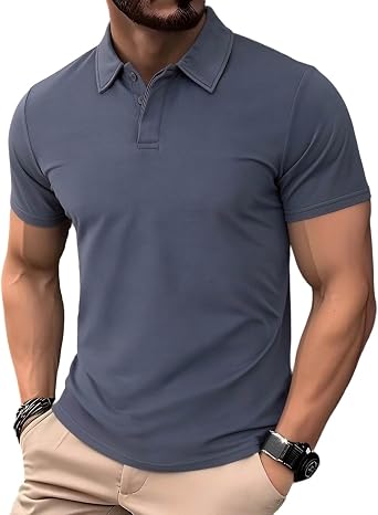 Mens Polo Shirts Short Sleeve Casual Classic Collar Golf Tshirt Summer Vintage Tops Fashion Button Up T Shirt Clothes