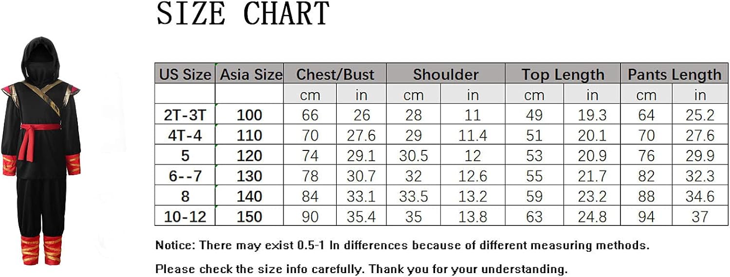 Miniatura 3 de ReliBeauty Disfraz de Ninja para niños negro y rojo