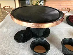 Fondue para carne 37 centimetros de pedra sabao com rechaud