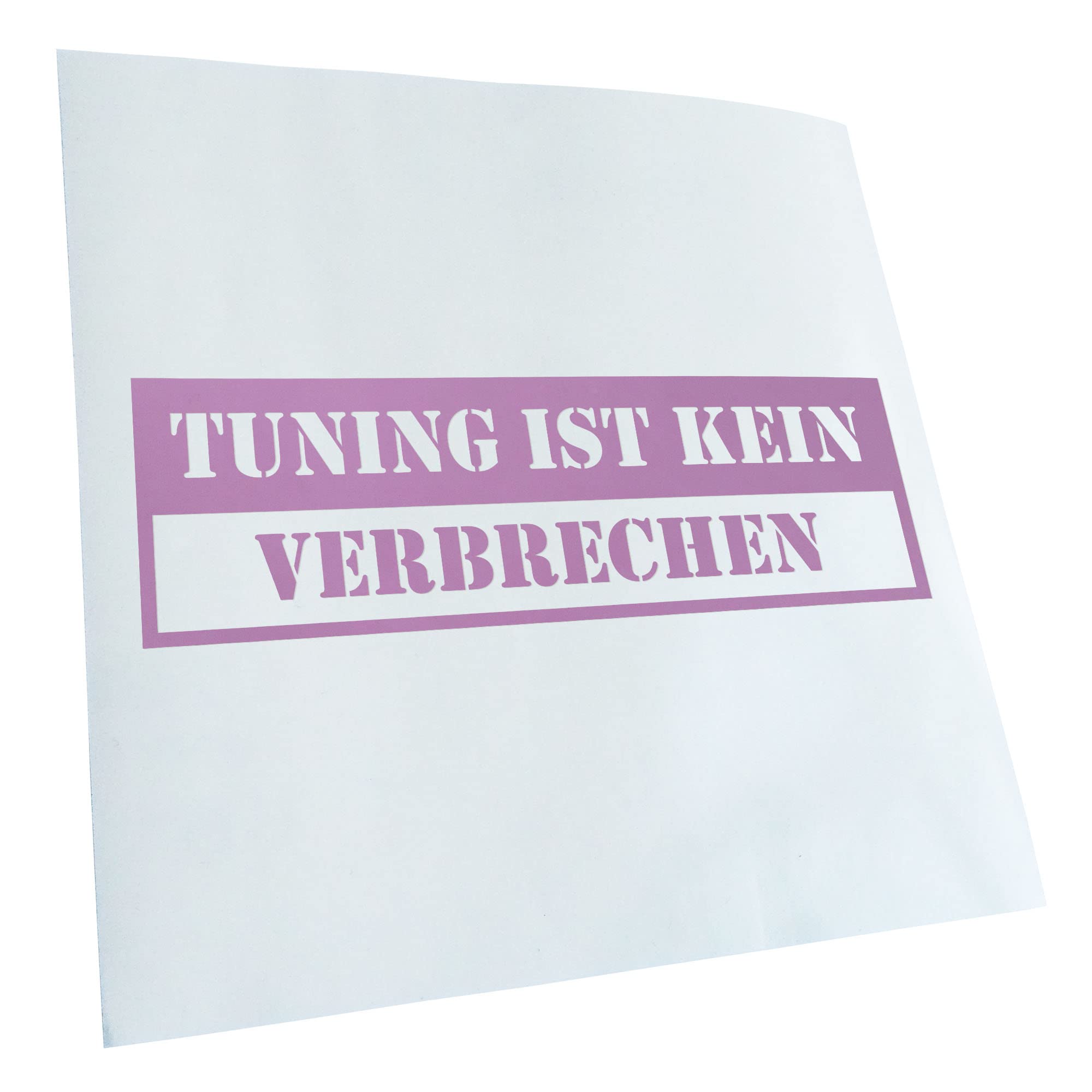 Kiwistar - Car Sticker - Lilac - 30 x 9 cm Tuning ist kein Verbrechen - Rear Window Car Sticker Weatherproof for Car Truck Moped Truck - Sticker Exterior Self-Adhesive Tuning Accessories for Window