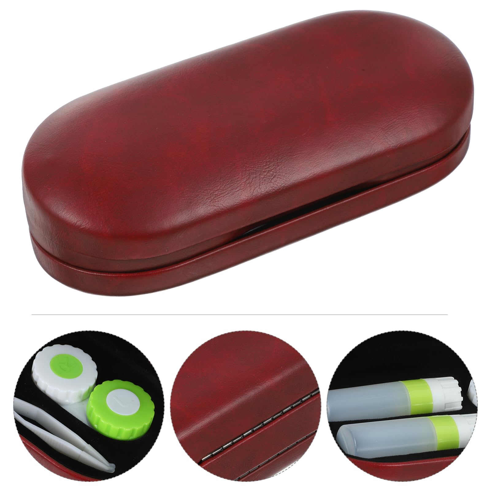 4juegos Estuche De Lentes De Contacto y Gafas Caja Portátil Doble para Almacenamiento Seguro De Gafas y Lentes Diseño Conveniente para Uso Diario y Viajes Elegante