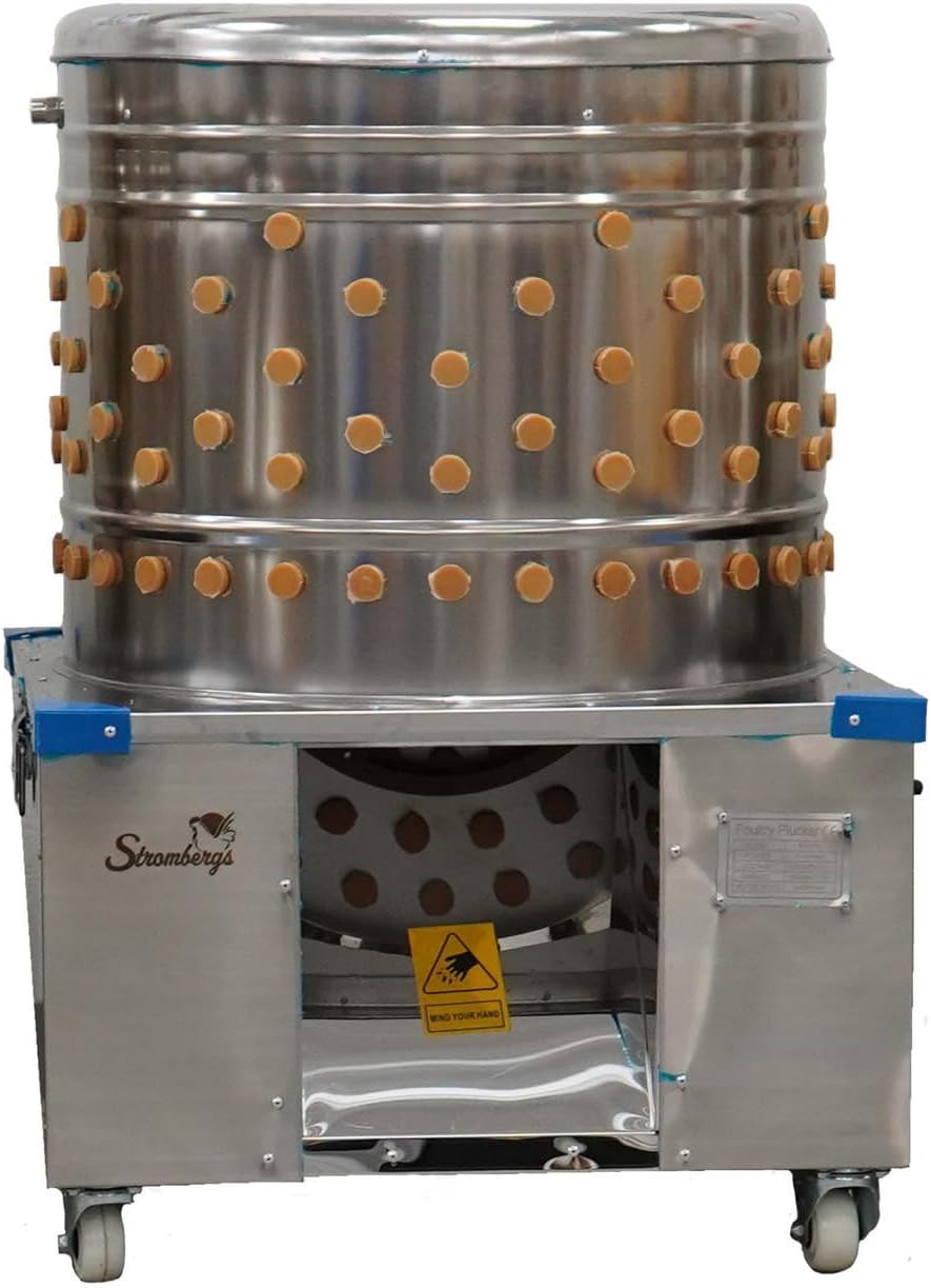 Stromberg's Stainless Steel Poultry Feather Plucker Machine | Heavy-Duty, Commercial-Grade Construction | Efficient Feather Removal for 5-6 Chickens | Plug Not Included