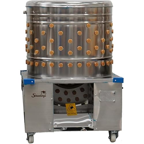 Stromberg's Stainless Steel Poultry Feather Plucker Machine | Heavy-Duty, Commercial-Grade Construction | Efficient Feather Removal for 5-6 Chickens | Plug Not Included