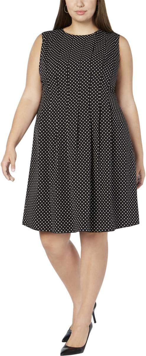 Anne Klein Women's Plus Crepe Seamed Fit & Flare Dress
