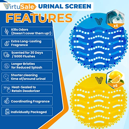 Virtusale Urinal Screen Deodorizer (12 Pack) | Urinal Cakes Anti-Splash Odor Protection For Bathrooms | Perfect Toilet Deodorizer For Office Hotels Factories & Restaurants | Free Gloves #TOP1