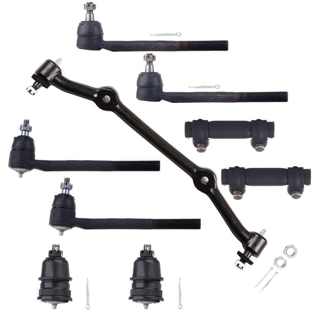 9pc Set Front Suspension Kit Inner Outer Tie Rod End Adjusting Sleeve Lower Ball Joint Center Link Tie Rod Replacement for Chevy Blazer S10 for GMC Jimmy Sonoma for Isuzu Hombre