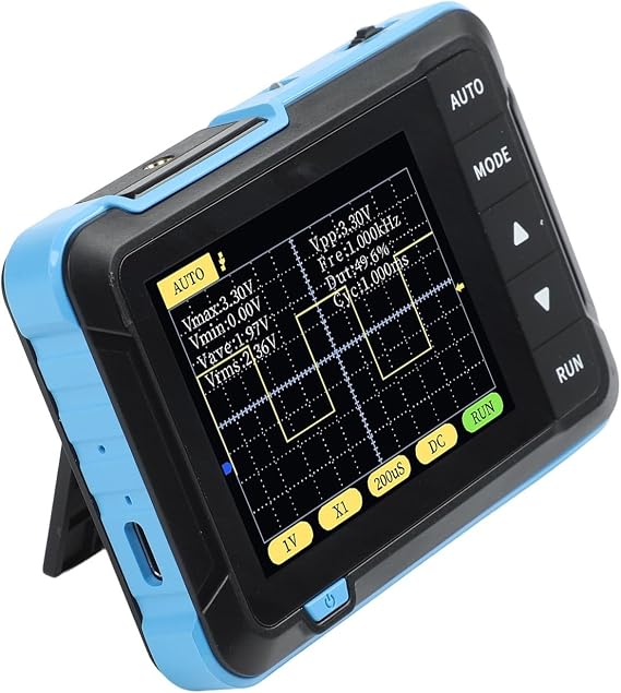 DSO152 Handheld Digital Oscilloscope 200kHz 2.5MSa/s 2.8 LCD, One-Button Auto Mode, 400V Input, Portable for Education & Maintenance(Standard)
