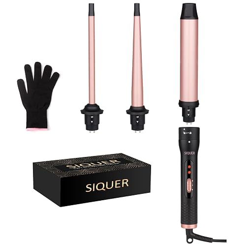 SIQUER 3 in 1 Curling Wand Set Hair Waver