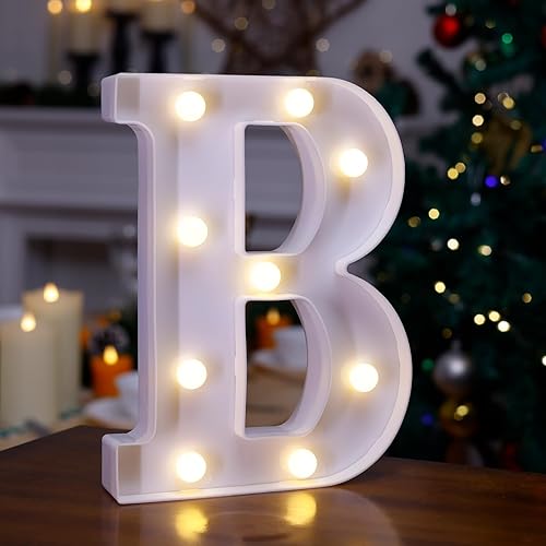 Miniatura 12 de Letrero LED de marquesina, letras iluminadas del alfabeto, letras LED que funcionan con pilas, para luz nocturna, bodas, cumpleaños, fiestas,