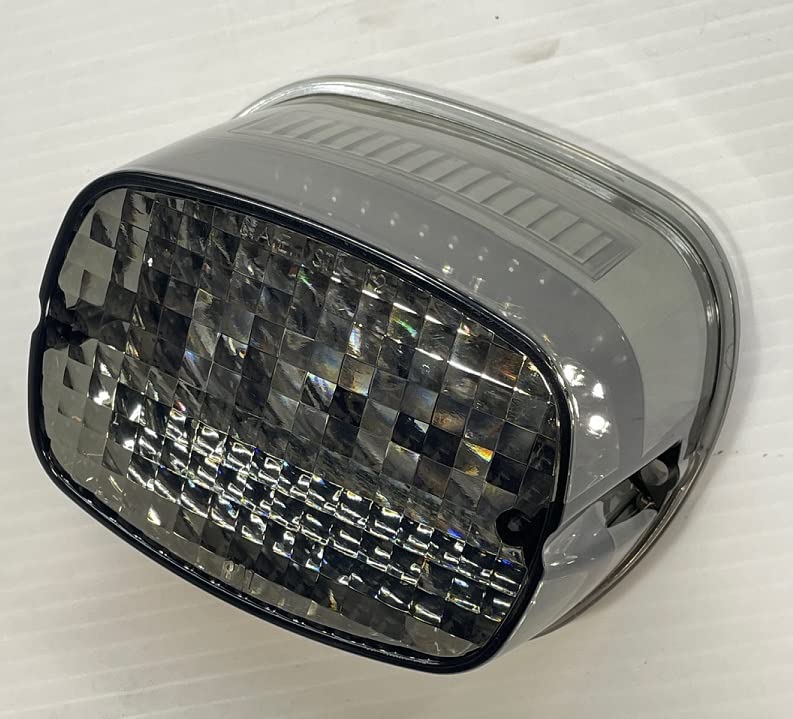 Bright Ass Lights Taillight with Multiple Strobe Patterns for Harley Davidson Models - Squareback Style with Smoked Lens and No License Plate Window