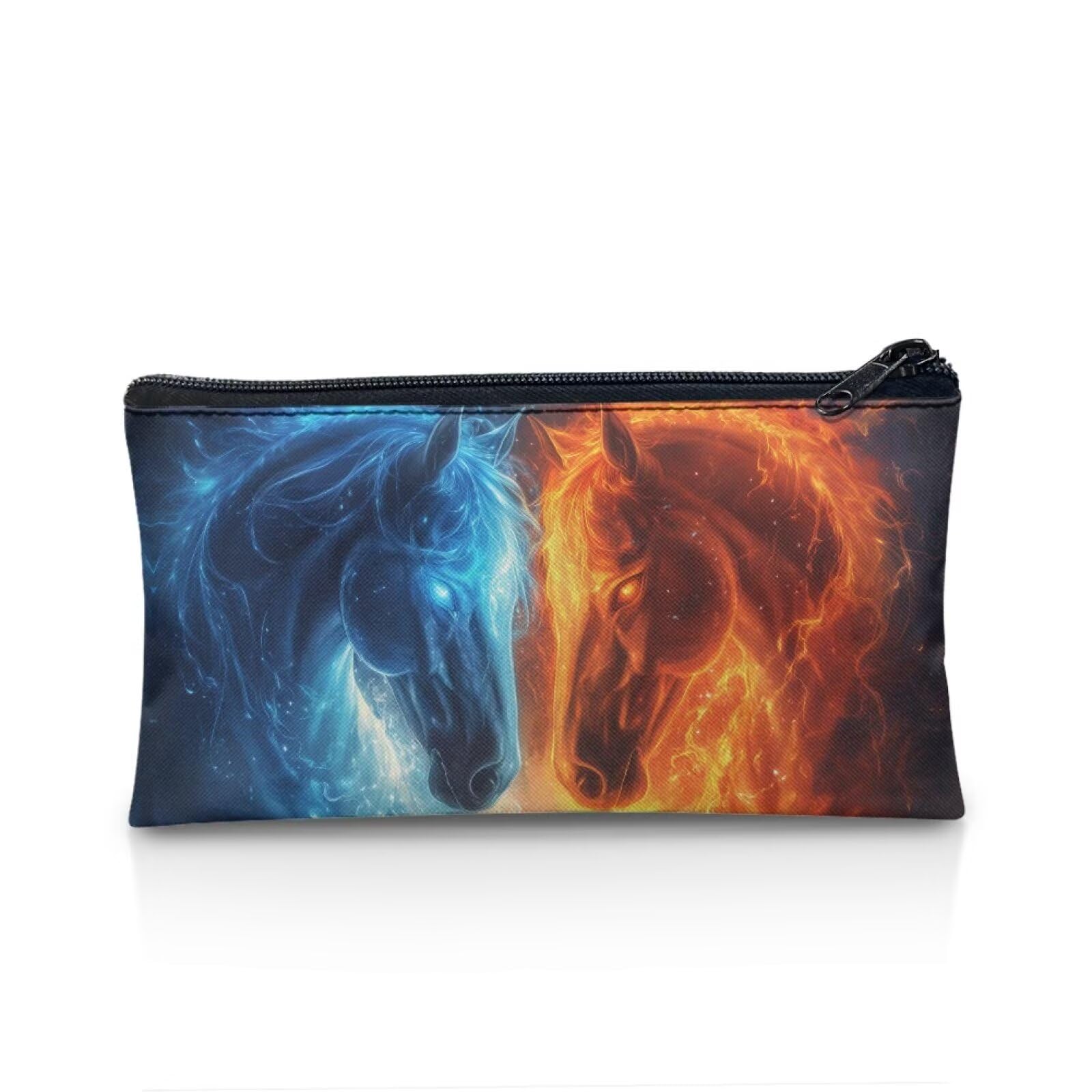 UOIMAG Fire Horse Pencil Case Kids Back to School Supplies Slim Pen Pouch Box Fabric Bag