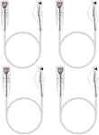 GeeekPi 4PCS Cat6A Ethernet Cable, Snagless Short Shielded Network Cable, White (20 cm/0.65 ft)