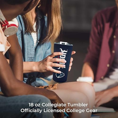 Miniatura 347 de Campus Colors Vaso de acero inoxidable de la NCAA perfecto para el día del partido, 18 onzas, doble pared, mantiene las bebidas perfectamente Azul