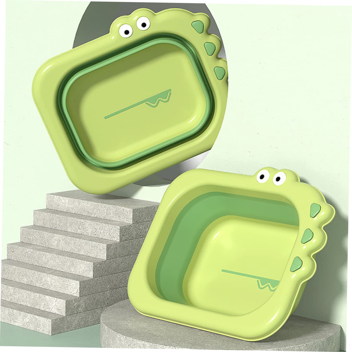 Thickened Foldable Wash Basin Portable Washbasin Deep Cartoon Design for Kitchen Bathroom Use and Easy Carry