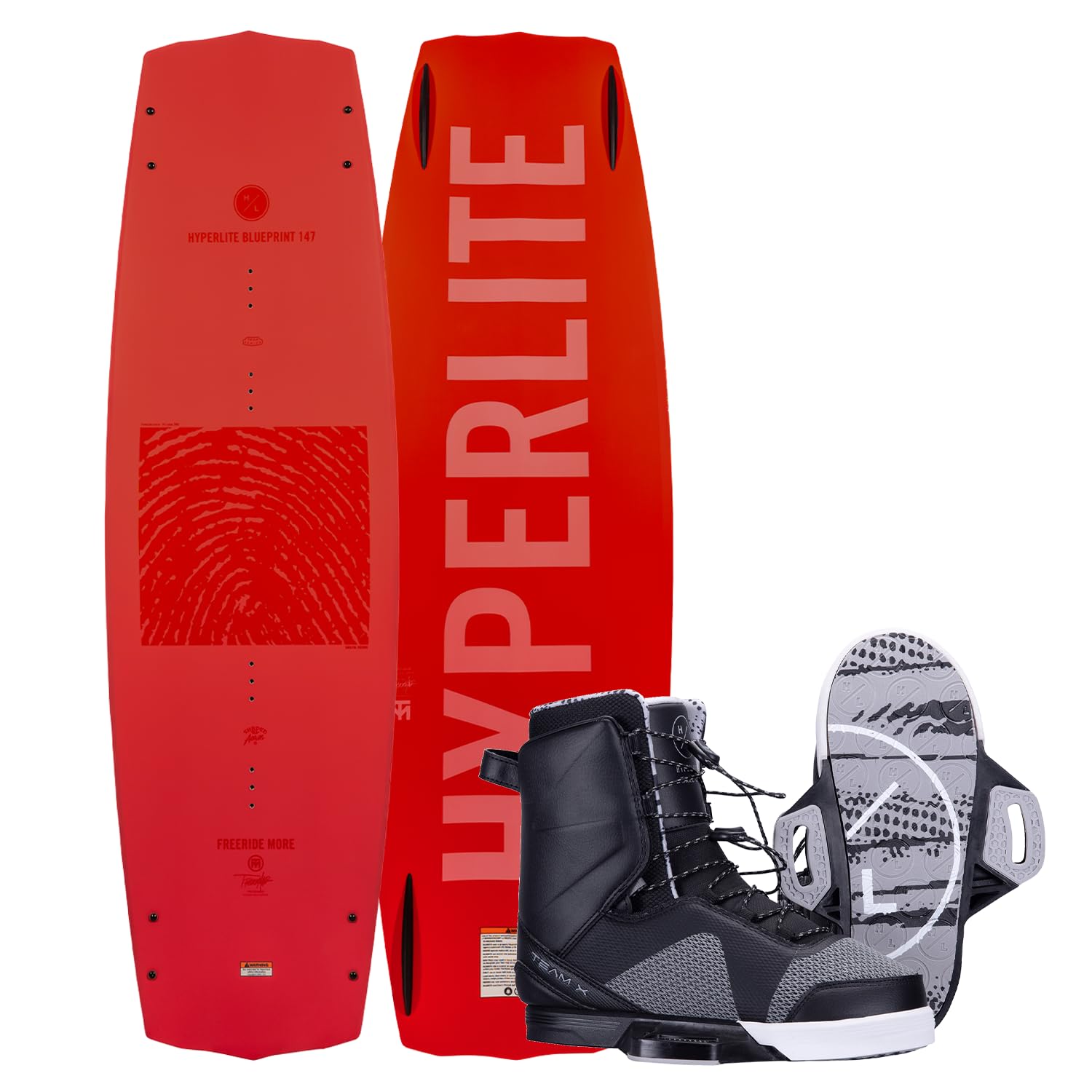 Hyperlite Blueprint Wakeboard Package, 143cm w/ Team X Bindings, Sizes 11-12