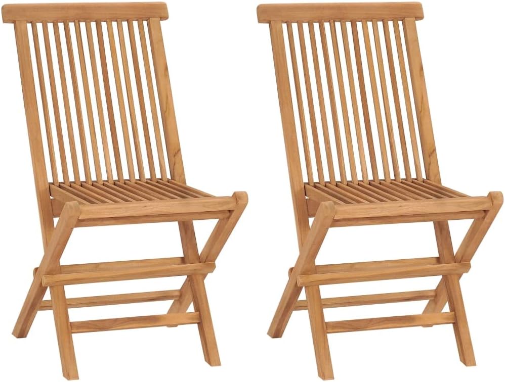 Folding Patio Chairs 2 pcs,Bistro Chairs,Lounge Chairs,Lawn Chairs,Camping Chair,Beach Chairs,Poolside Chairs,Indoor Chair,for Lawn,Garden,Backyard,Poolside,Porch,Solid Teak Wood