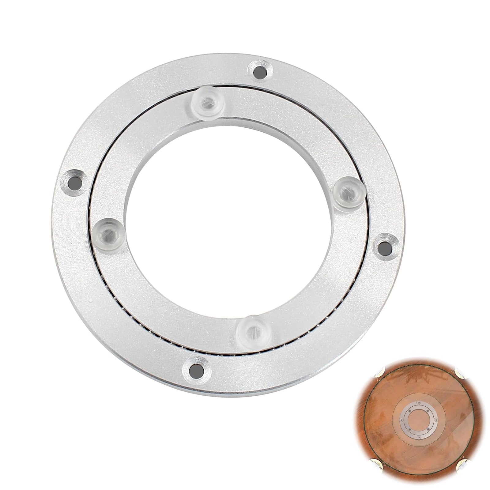 Plateau Tournant en Alliage d'Aluminium 120 mm, Plateau Tournant Rotatif pour Table Meuble Présentation Cuisine Exposition Durable et Robuste