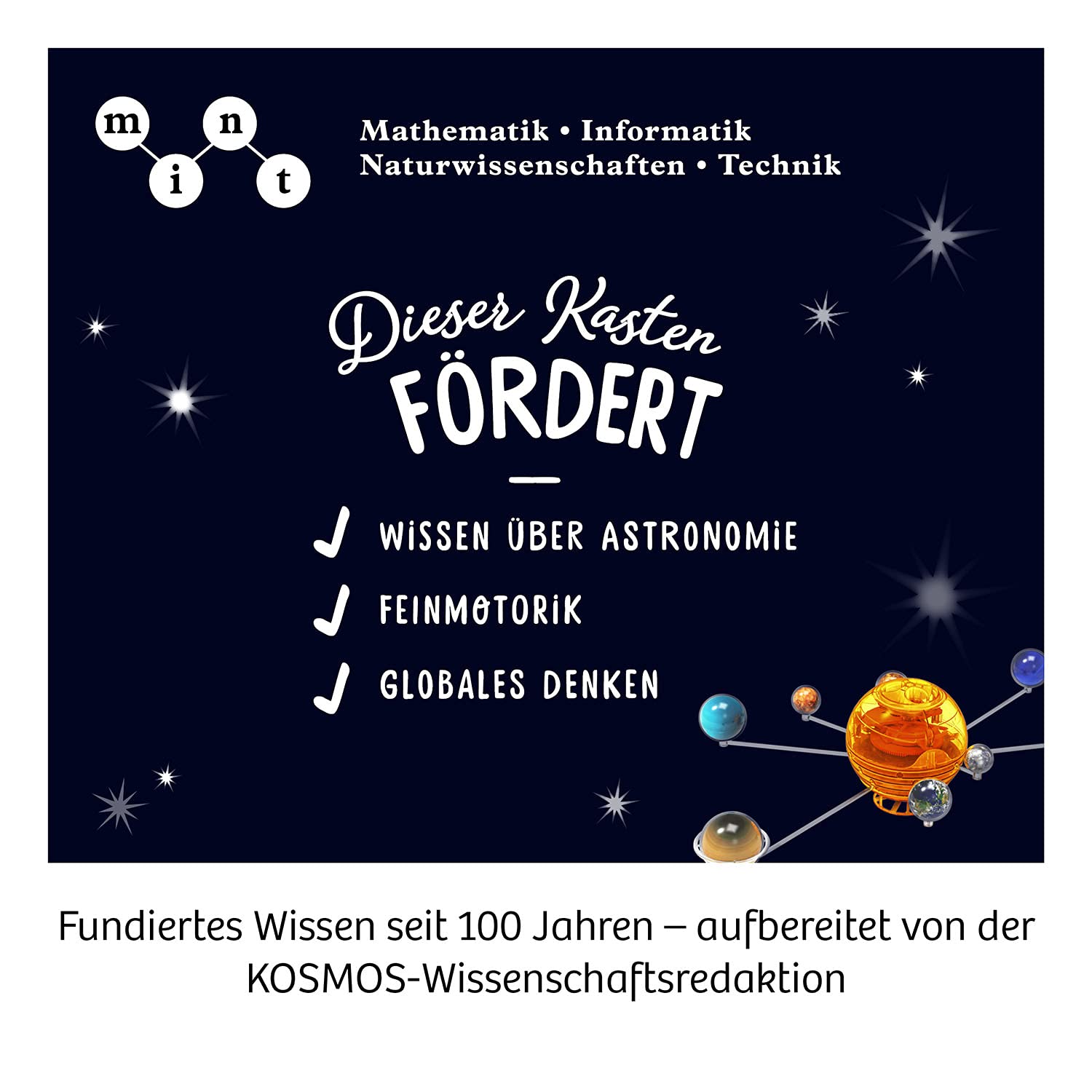 KOSMOS 671532 Sonnensystem, Lass die Planeten um die Sonne kreisen, mechanisches Modell, Experimentierkasten für Kinder ab 8-12 Jahre zu Astronomie, Weltall