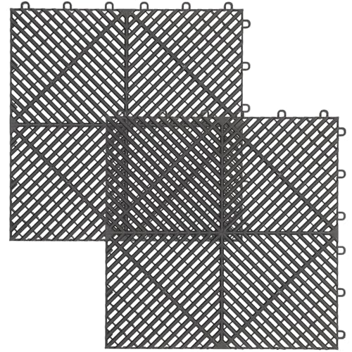 Dalles de sol modulaires pour salle de bain et garage tapis drainants lot de 2
