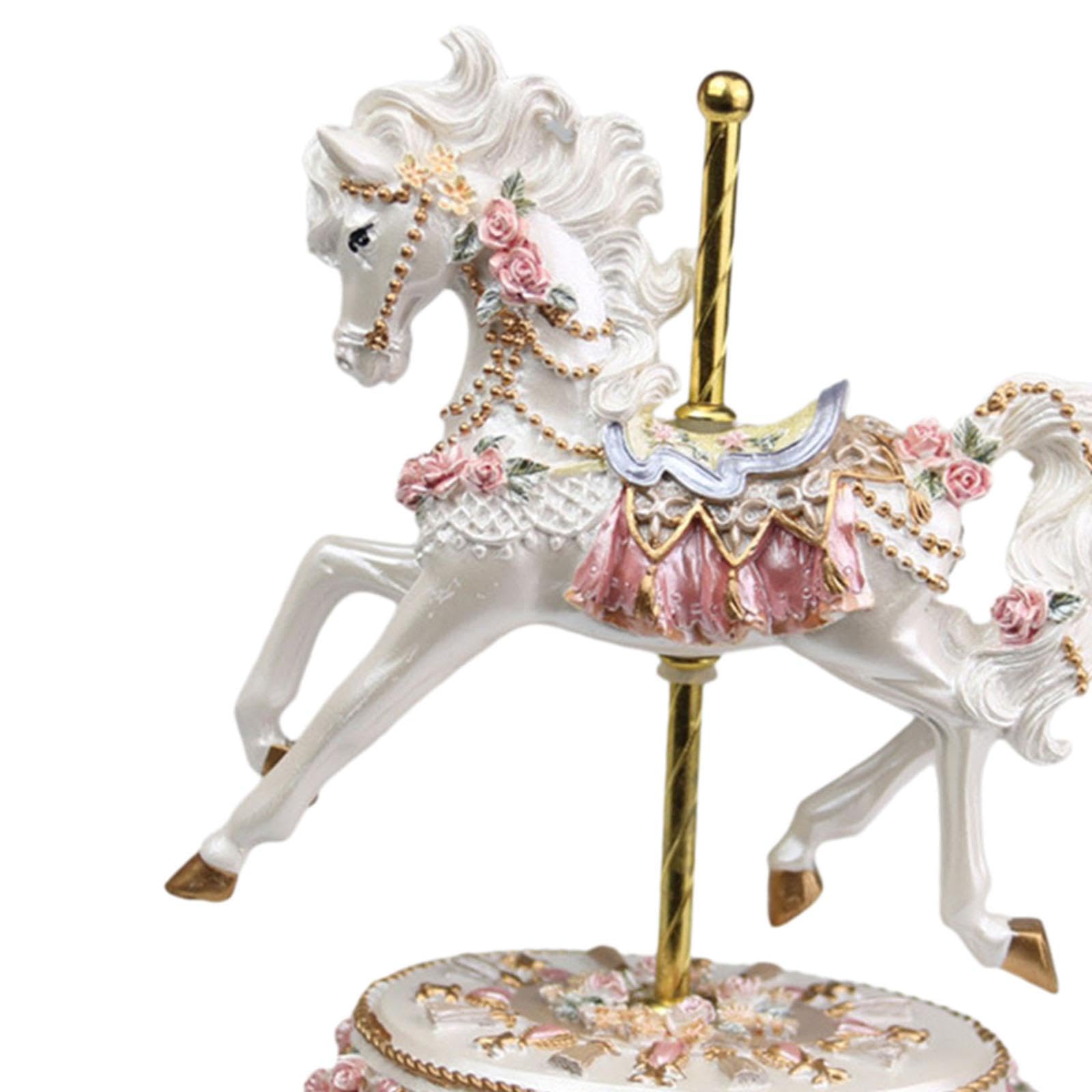 Amazon.com: WeiLaiKeQi Carousel Horse Statue Music Box Resin Vivid