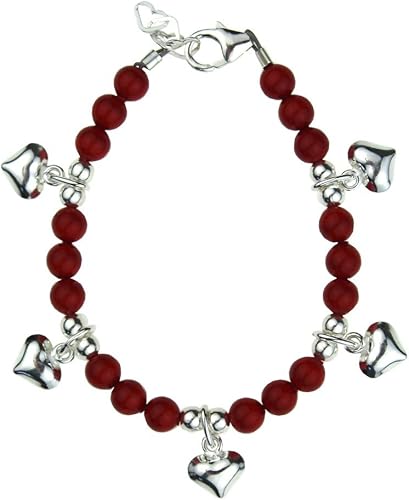 Crystal Dream Colgante de corazón hinchado de plata esterlina de lujo con perlas simuladas europeas rojas pulsera de recuerdo festivo (BPHCR)