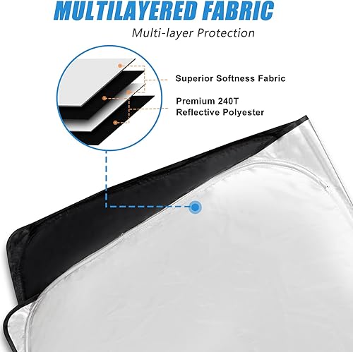 Miniatura 5 de Parasol de parabrisas de ajuste personalizado para 4Runner 2010-2025  Protector solar SUV de 5 generación  Bloqueo UV máximo y reducción de calor