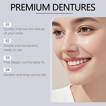 Soft Denture Reline Kit - Full Set for Men and Women. Comfortable Silicone Material. Natural Looking. Upper and Lower Dentures. Snap-On Reliner Kit. Temporary Solution for False Teeth