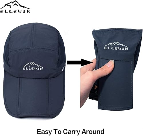 Miniatura 9 de ELLEWIN Gorra de béisbol unisex UPF 50 sin estructurar con factura larga plegable grande