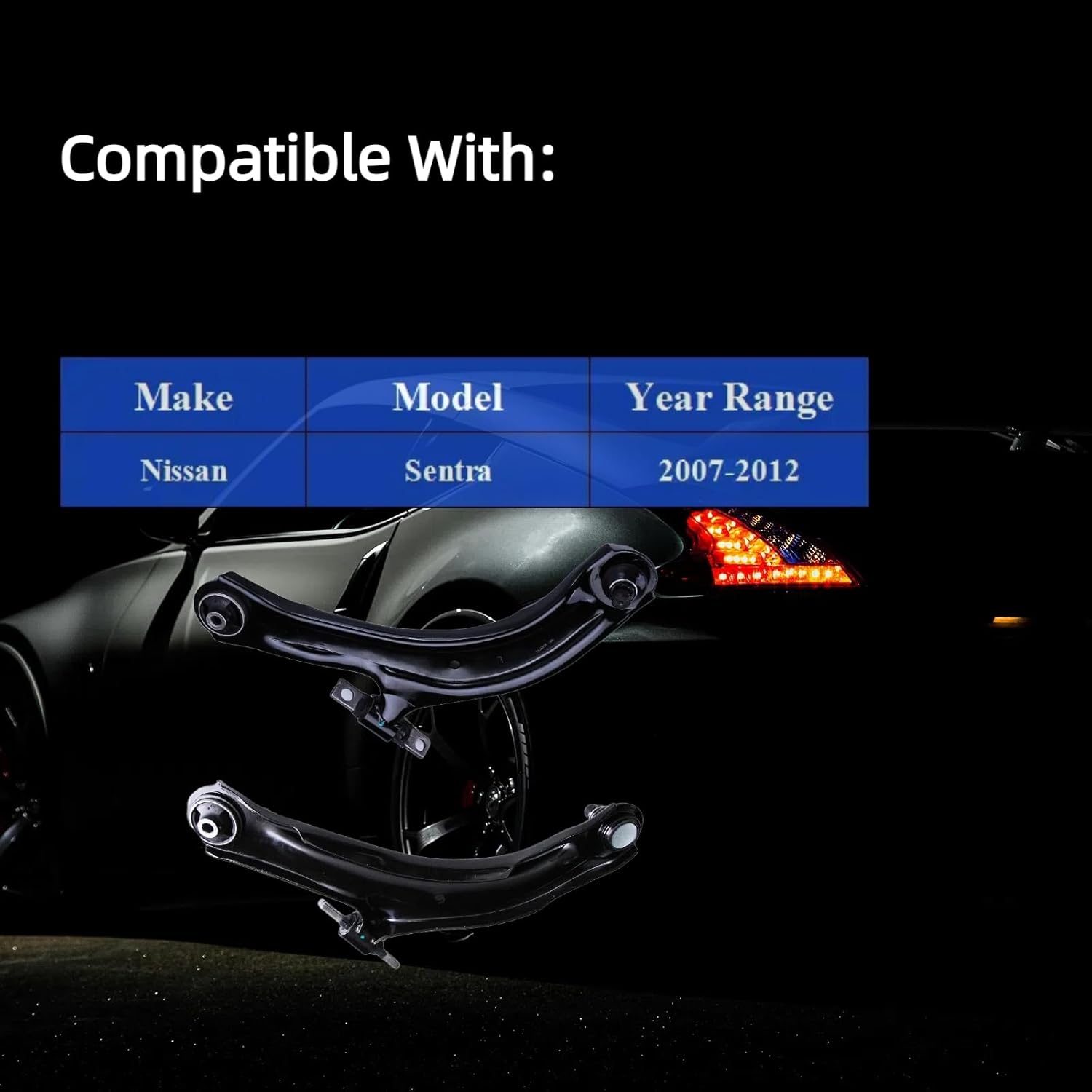 2pc K620373 K620374 Front Lower Control Arm And Ball Joint Assembly for Nissan Sentra 2007 2008 2009 2010 2011 2012, Lower Control Arm With Ball Joint