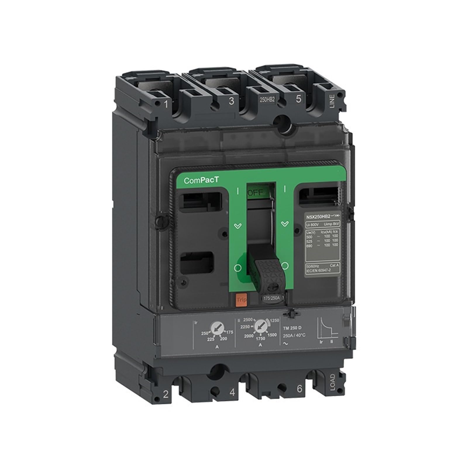 Disyuntor de carcasa de plástico NSX100F para evitar sobrecargas en motores 380V 3