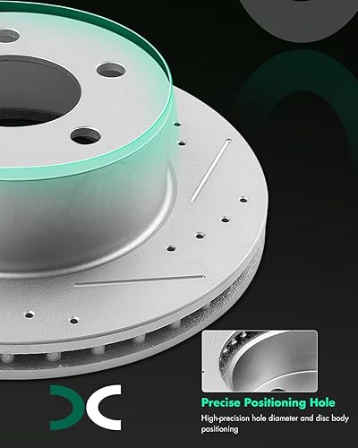 Miniatura 88 de SCITOO Juego de 2 frenos de freno ranurados traseros para Chrysler Town & Country, 08-16 para Dodge Grand Caravan, 09-13 para Dodge Journey, 12-15