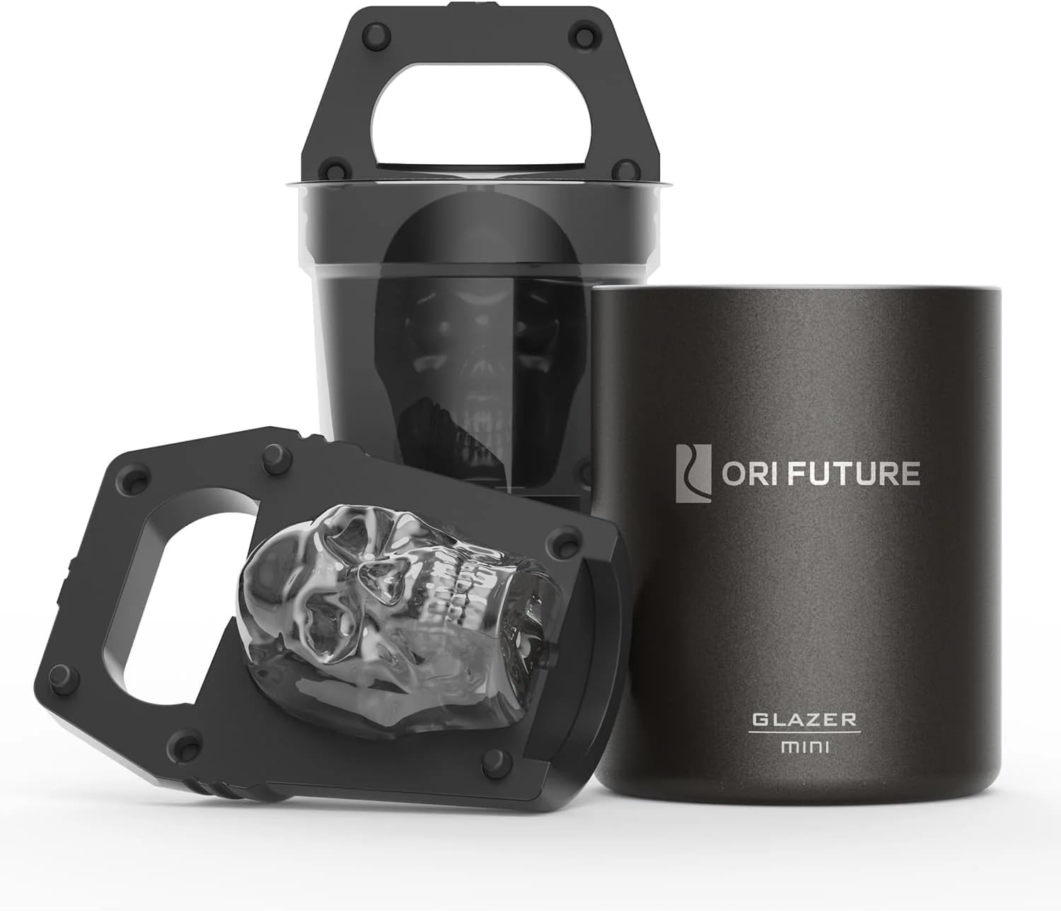 GLAZER mini, Clear Skull Ice Mold for Bourbon