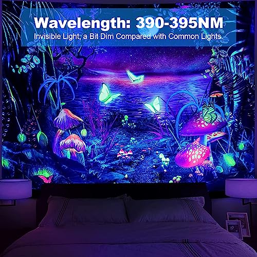 Image of MELPO Black Light 30W LED Blacklight Flood Light Outdoor for Glow Party, Halloween Decoration, Body Paint, Fluorescent Poster, Neon Glow, IP66,US-Plug-Switch-6.7Ft Cord (4 Pack)