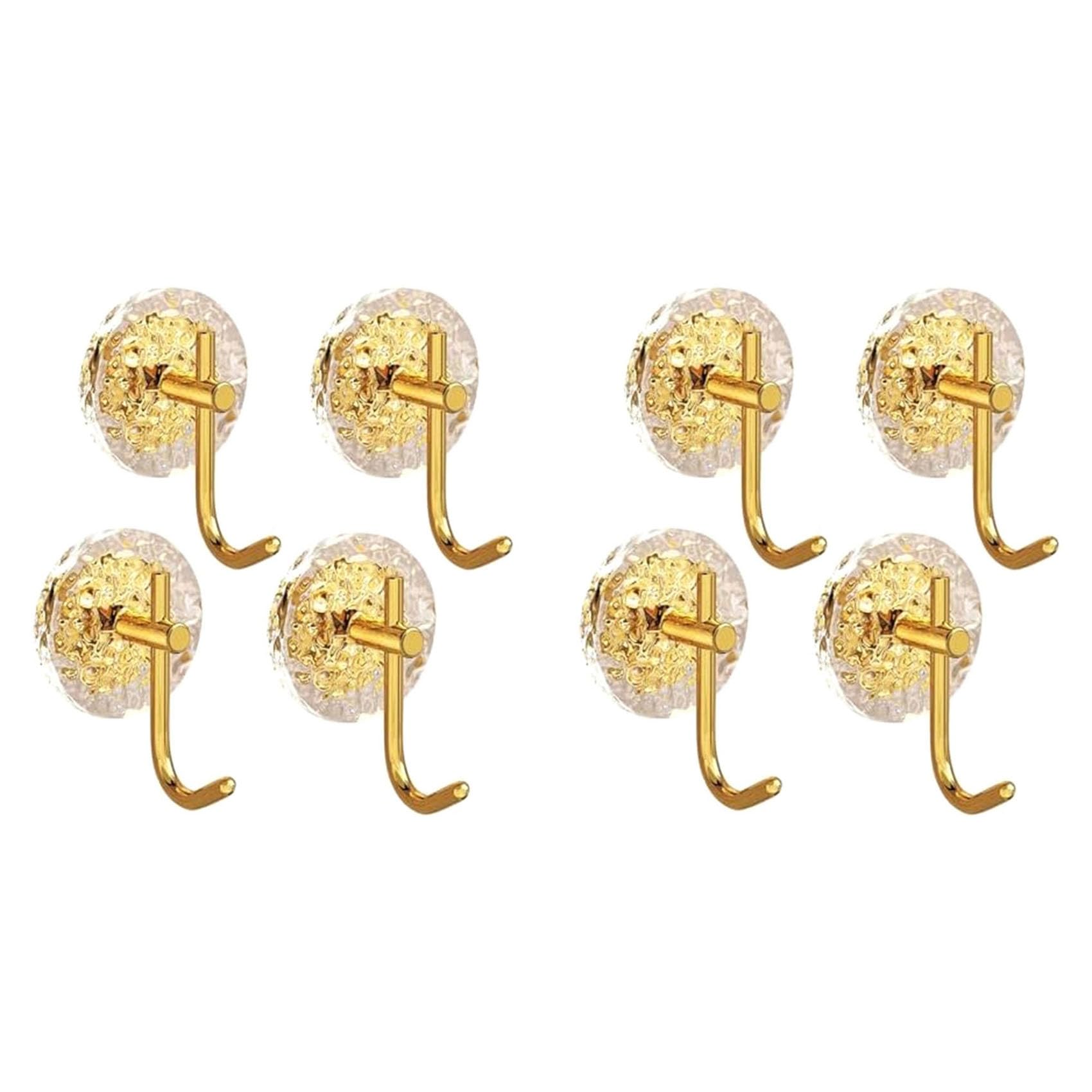 Vjsujehgy 8PCS Wall Hooks, Punch-Free Adhesive Hooks for Hanging Coat, Hat, Towel, Robe, Scarf, Purse, Keys, Lamp, Wall Decor-A