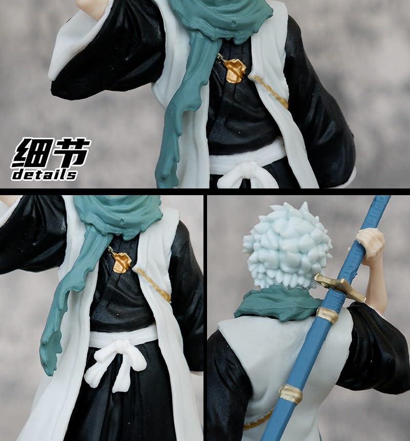 Image of Blue Aura Bleach Toshiro HitsugayaAction Figure Toy Height -15CM Collectible for Fans PVC Multicolour | Bleach White Green