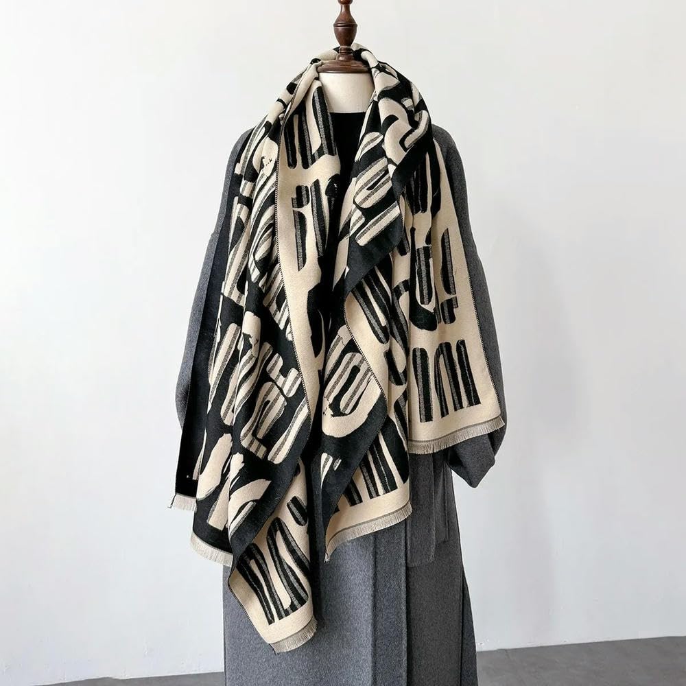 Bufandas de Moda para Hombres y Mujeres Bufandas de Lujo con Estampado de Cachemira Chal cálido para Mujer Bufanda Larga Gruesa y Grande