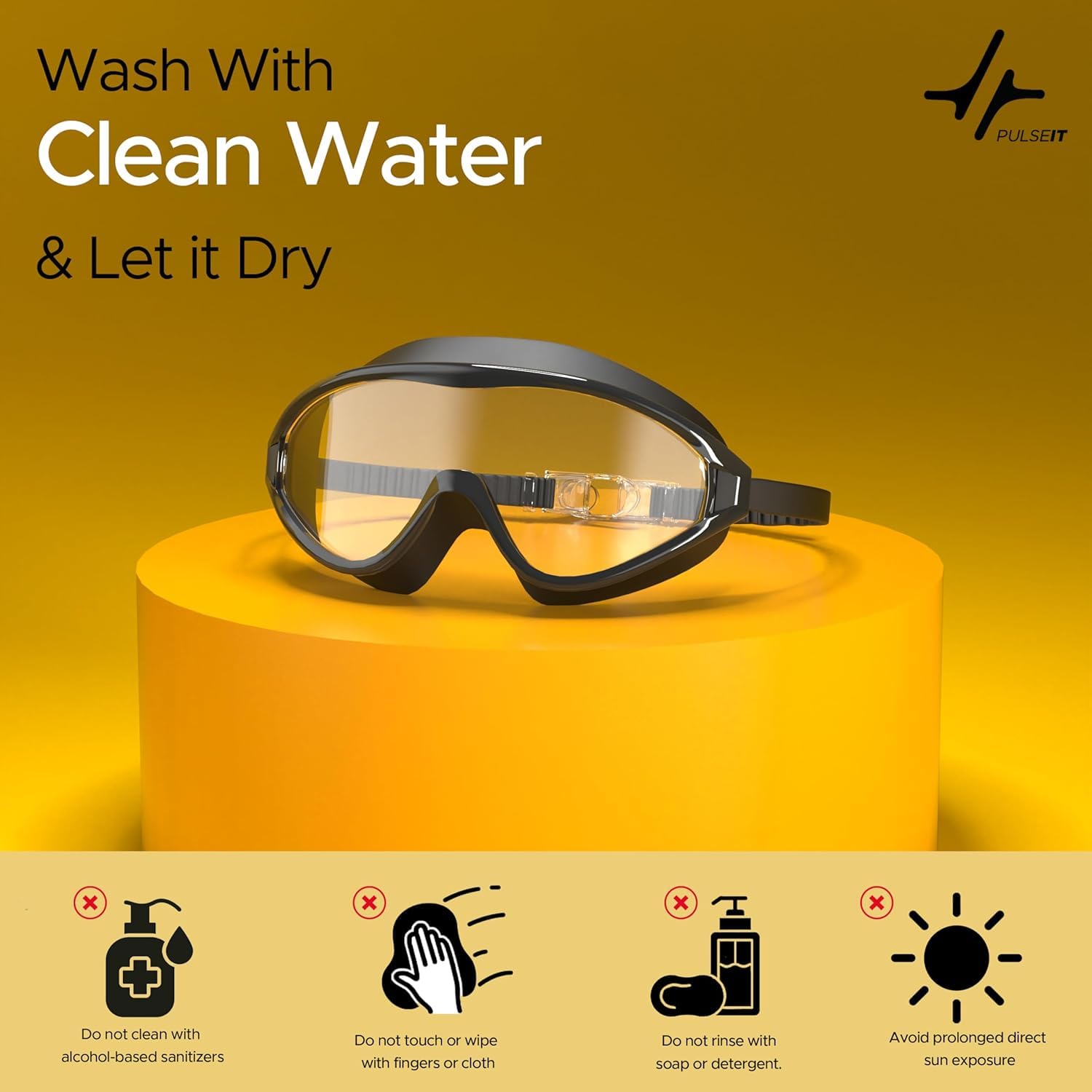 PULSEIT Dive Anti-Fog Swim Goggles & Swimming Goggles | No Leaking, UV Protection, Wide View | Mirrored Lens | Adjustable Strap | Clear Vision | For Men, Women & Kids | Pool & Training 1