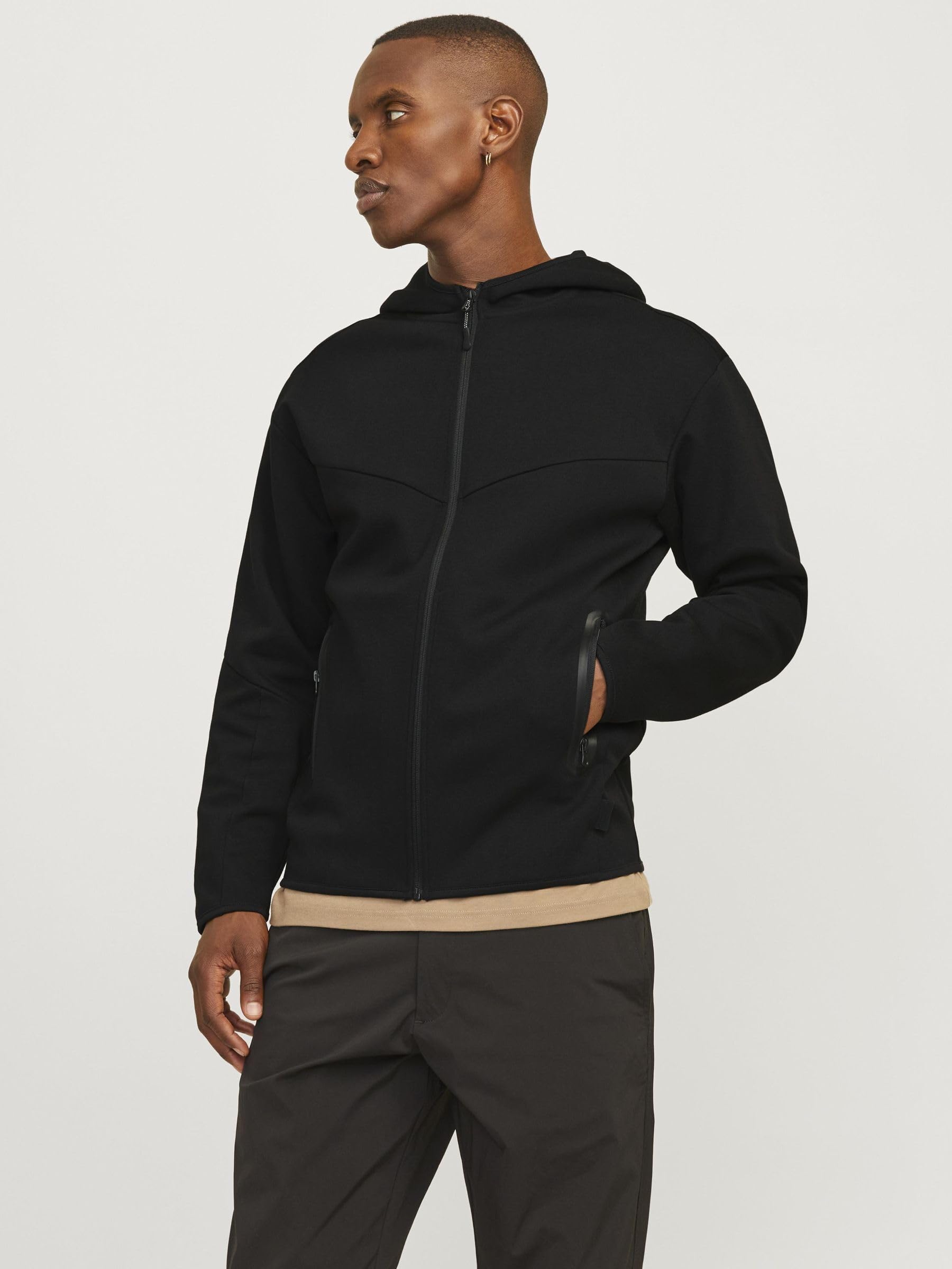 JACK & JONES Jcofusion Sudadera Con Cremallera Noos Sudadera con capucha Hombre