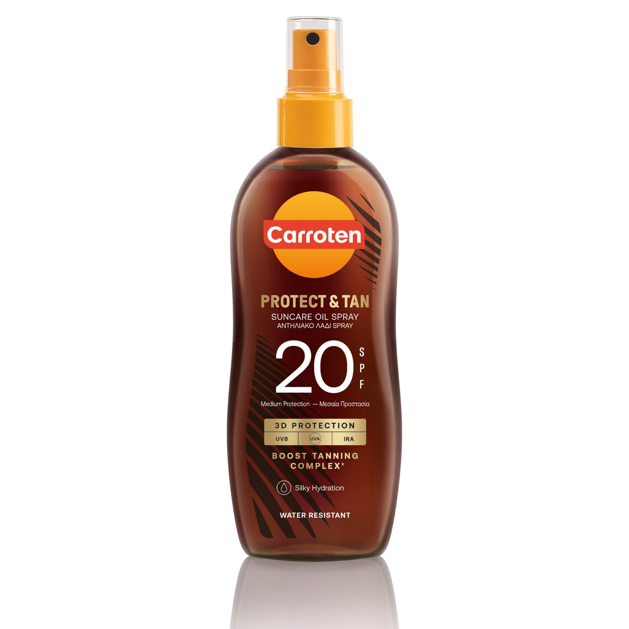 Carroten OmegaCare Tanning Oil SPF 20, 150 ml - Acceleratore di Abbronzatura con Acidi Grassi Omega - Olio Abbronzante Spray con Protezione Solare - Olio Solare per un'Abbronzatura Veloce