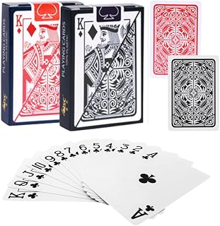 TIMYU トランプ プラスチック【2色・2個セット】防水 かっこいい ポーカー イベント 手品 パーティー おしゃれ カード ゲーム 旅行 (P87 ブラック+レッド)