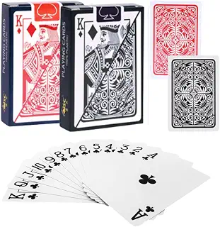 TIMYU トランプ プラスチック【2色・2個セット】防水 かっこいい ポーカー イベント 手品 パーティー おしゃれ カード ゲーム 旅行 (P87 ブラック+レッド)