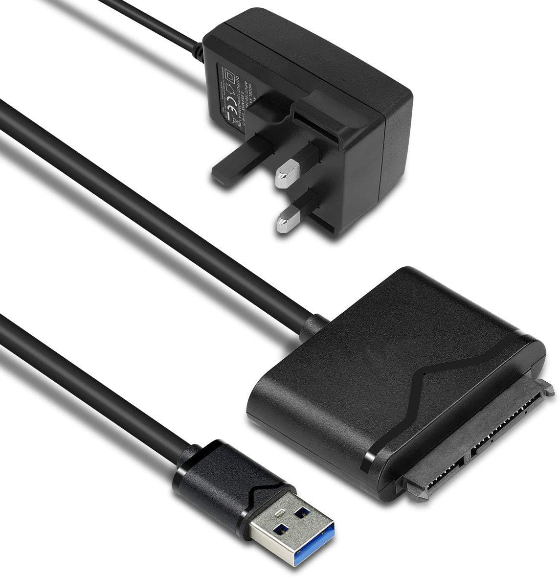 USB 3.0 to Sata Adapter Converter 2.5",3.5" Sata HDD,SSD, UASP with 12V DC Power