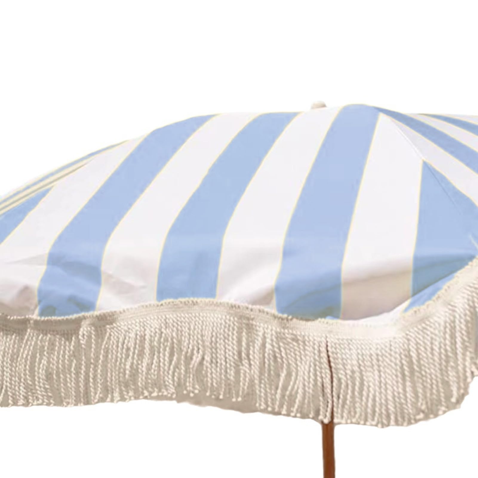 200 cm boho striped beach parasol, zewnętrzny parasol przeciwsłoneczny, wodoodporny parasol ogrodowy z frędzlami z filtrem UPF 50+